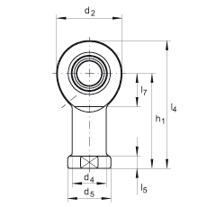 桿端軸承 GIR15-DO, 根據 DIN ISO 12 240-4 標準，帶右旋內螺紋，需維護