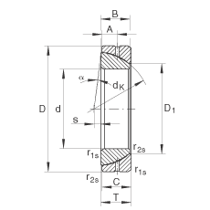 角接觸關(guān)節軸承 GE150-SX, 根據 DIN ISO 12 240-2 標準，需維護