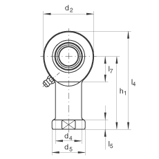 桿端軸承 GIR45-DO-2RS, 根據 DIN ISO 12 240-4 標準，帶右旋內螺紋，需維護，兩側唇密封