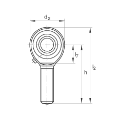 桿端軸承 GAKR25-PB, 根據 DIN ISO 12 240-4 標準，帶右旋外螺紋，需維護