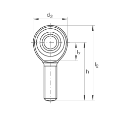 桿端軸承 GAKR16-PW, 根據 DIN ISO 12 240-4 標準，帶右旋外螺紋，需維護