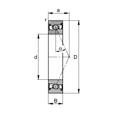 主軸軸承 HCS71902-E-T-P4S, 調節，成對或單元安裝，接觸角 α = 25°，兩側唇密封，非接觸，限制公差