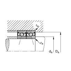 主軸軸承 HSS7010-E-T-P4S, 調節，成對安裝，接觸角 α = 25°，兩側唇密封，非接觸，限制公差