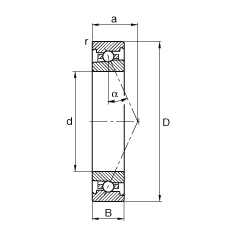 主軸軸承 HS71918-E-T-P4S, 調節，成對或單元安裝，接觸角 α = 25°，限制公差