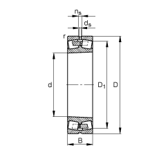 調心滾子軸承 23240-B-K-MB, 根據 DIN 635-2 標準的主要尺寸, 錐孔，錐度 1:12